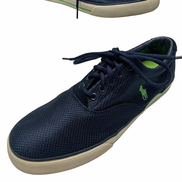 POLO RALPH LAUREN Vaughn Blue Dotted Mesh Skate Sneakers - Picture 2 of 10